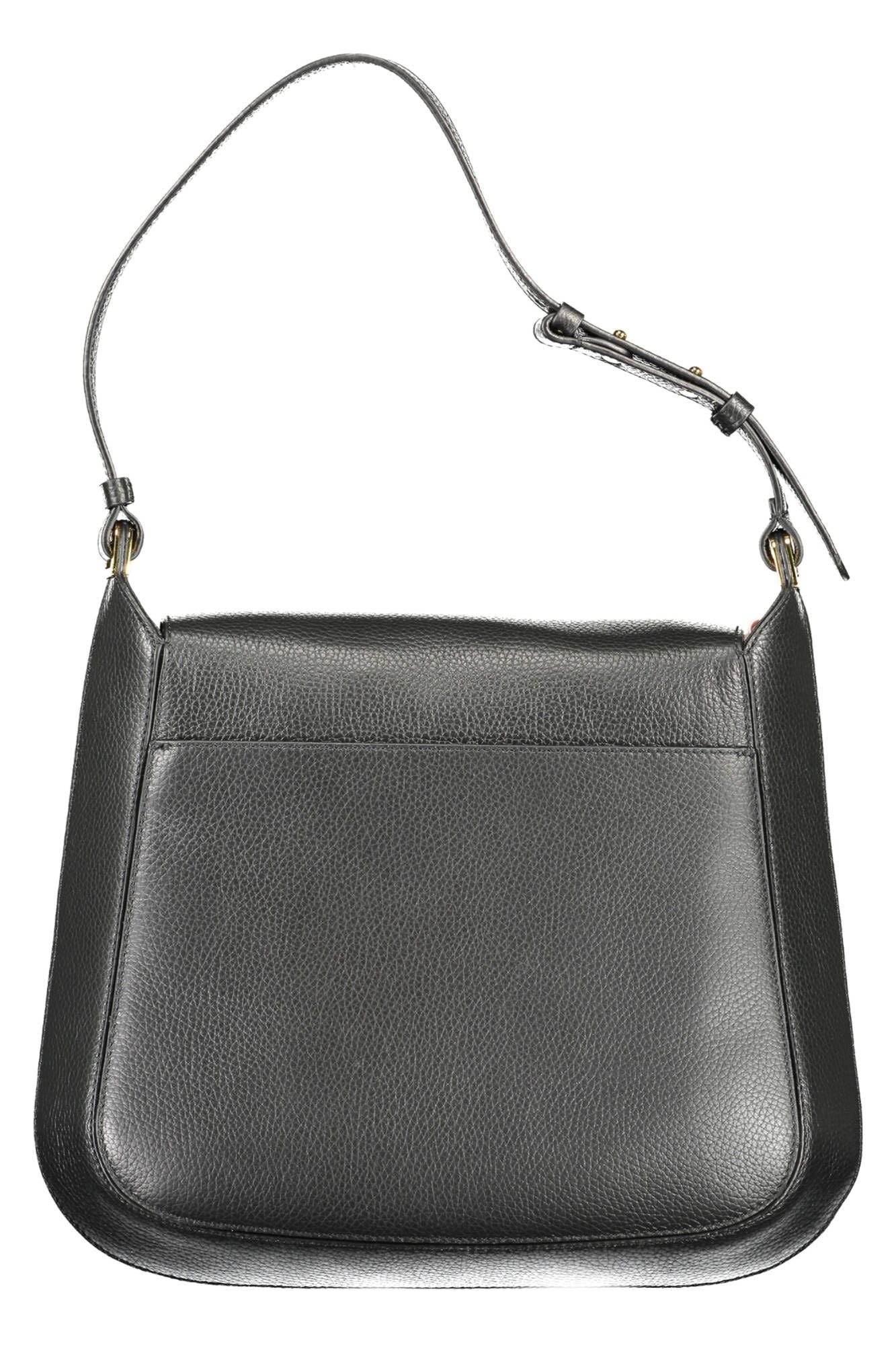 Bolso de mano de piel negra para mujer