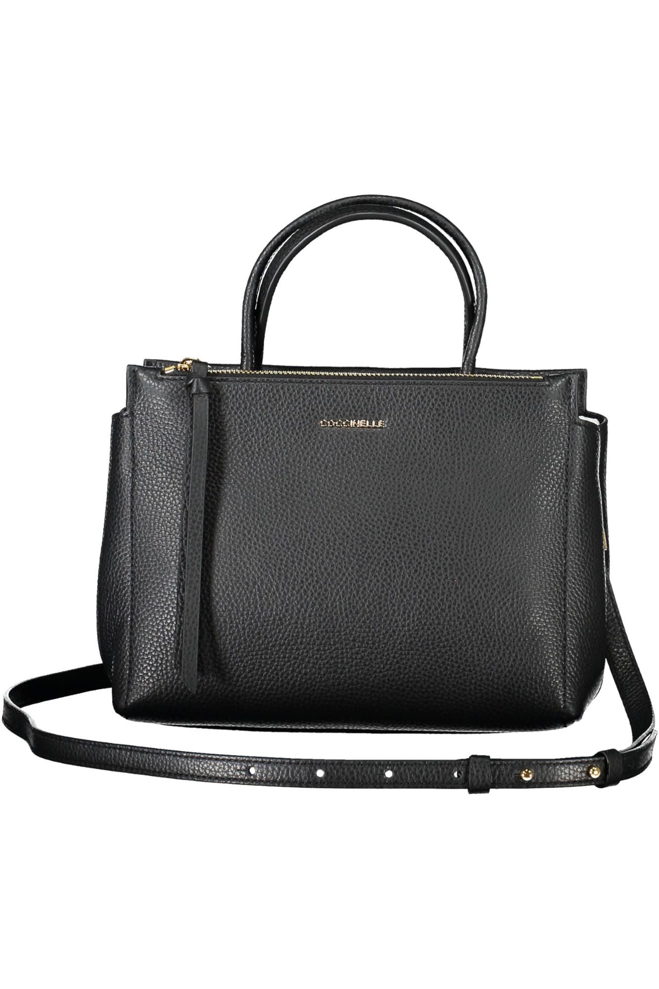 Bolso de cuero negro para mujer