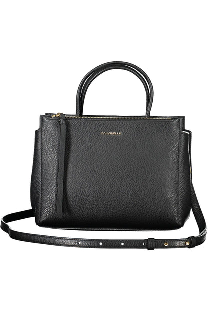 Bolso de cuero negro para mujer