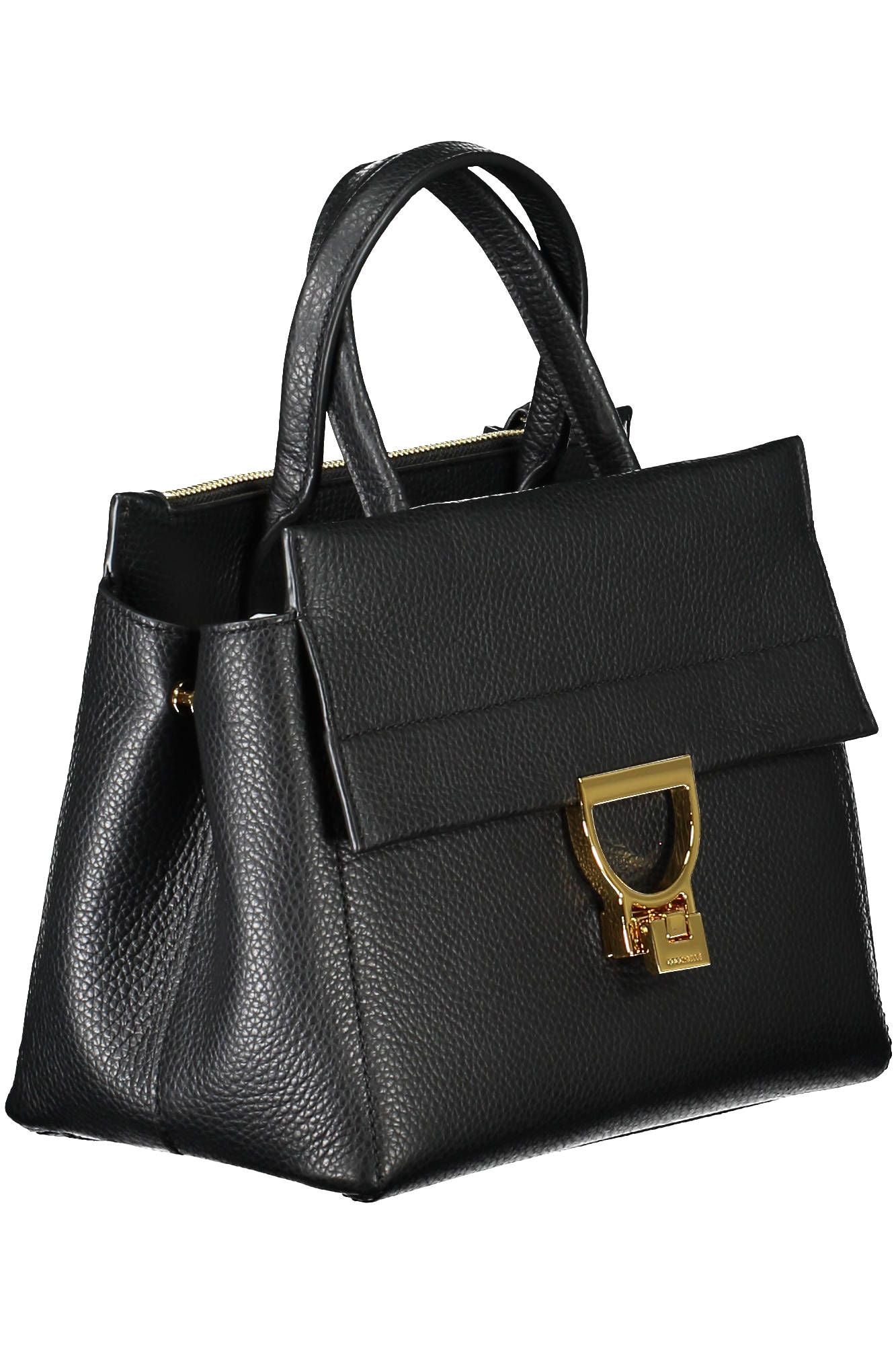 Bolso de cuero negro para mujer