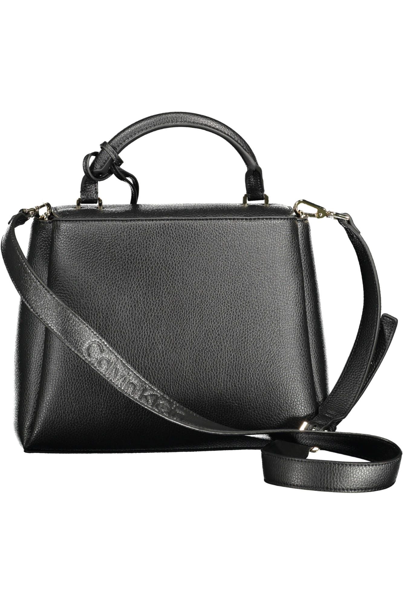 Black Polyester Women Handbag