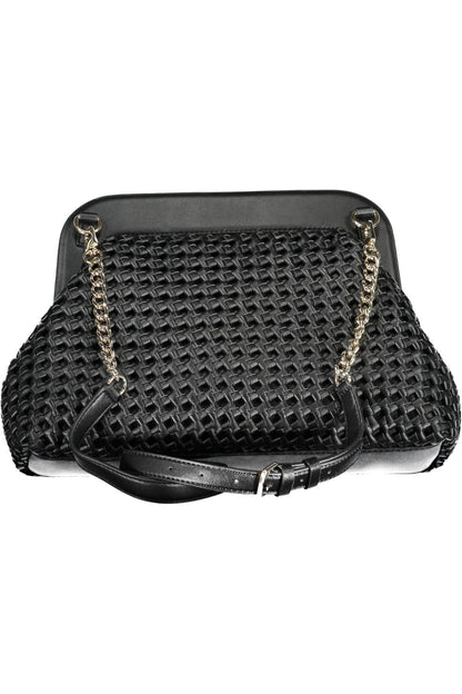 Bolso de mano de mujer de polietileno negro