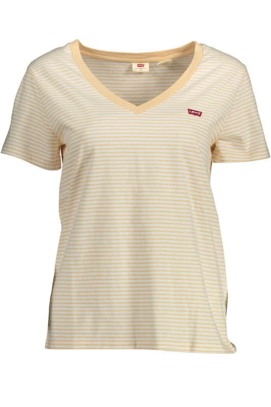 Camiseta de algodón beige para mujer