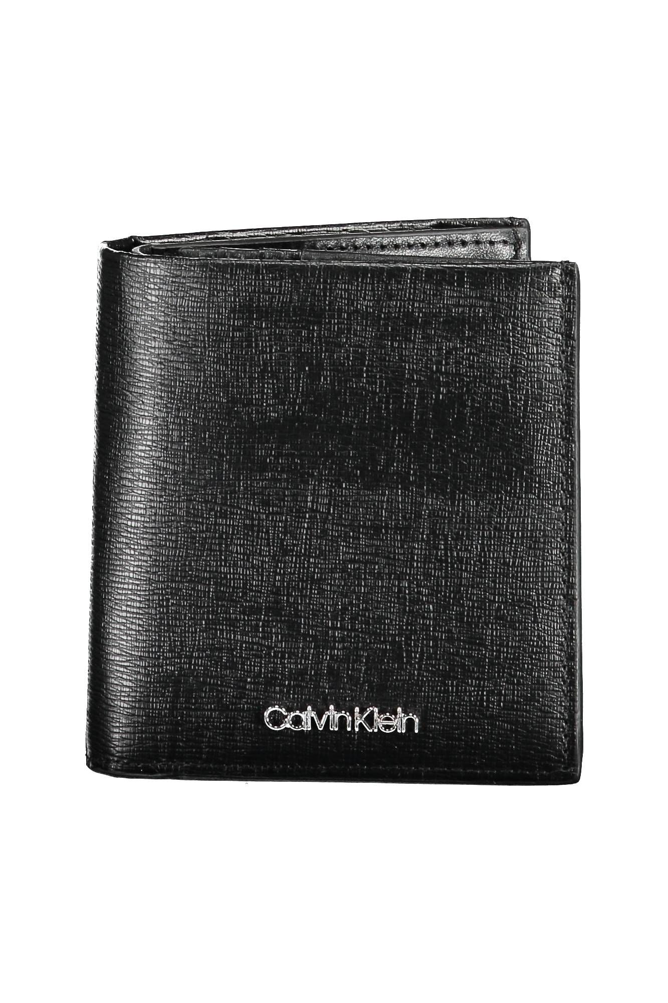 Cartera de cuero negra para hombre