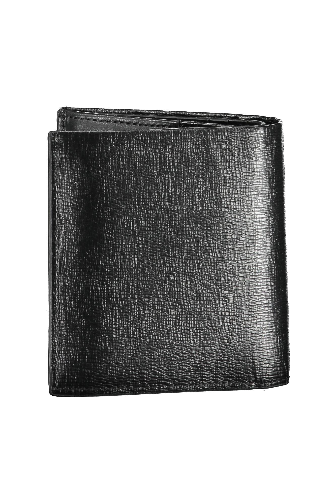 Cartera de cuero negra para hombre