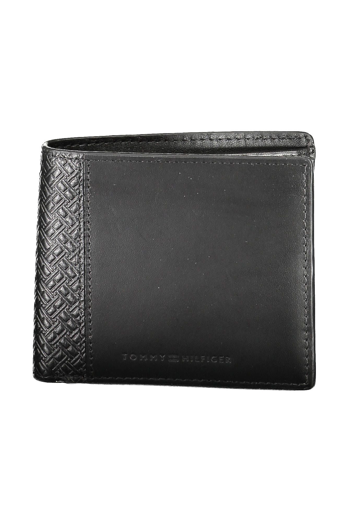 Cartera de cuero negra para hombre