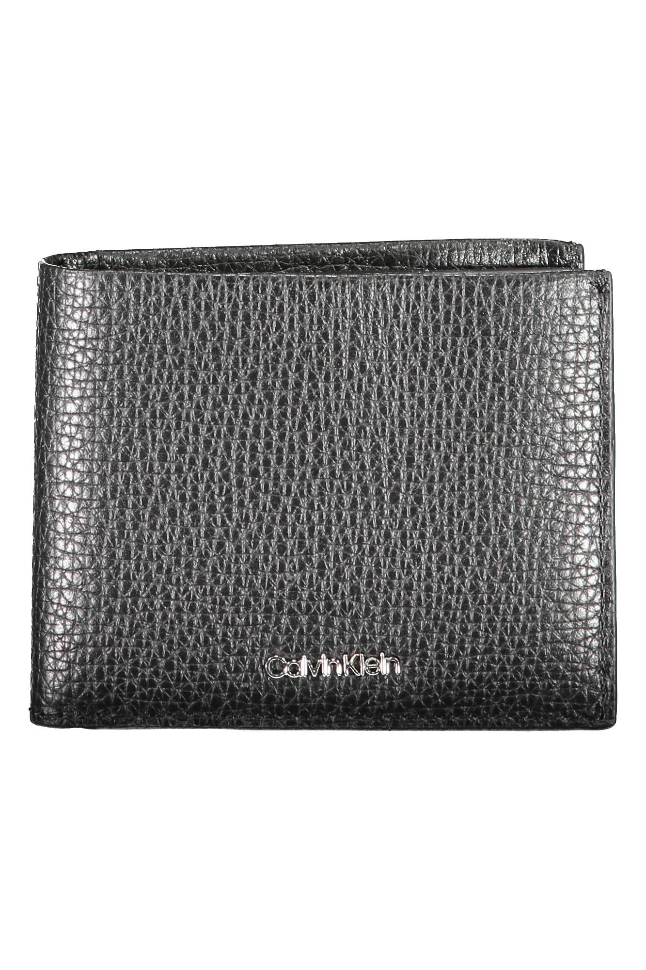 Cartera de cuero negra para hombre