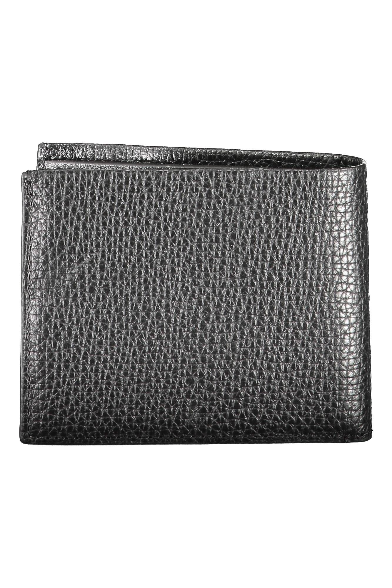 Cartera de cuero negra para hombre