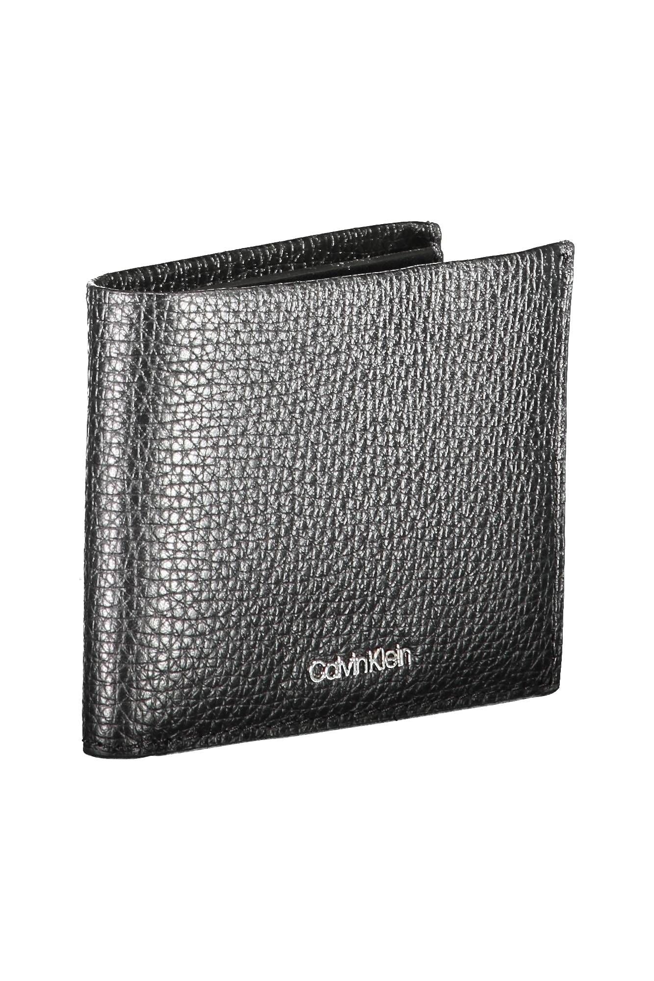 Cartera de cuero negra para hombre