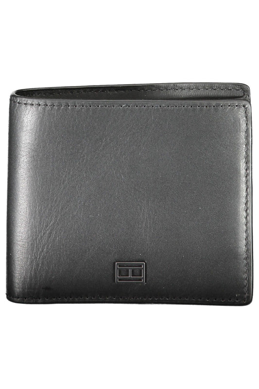 Cartera de cuero negra para hombre