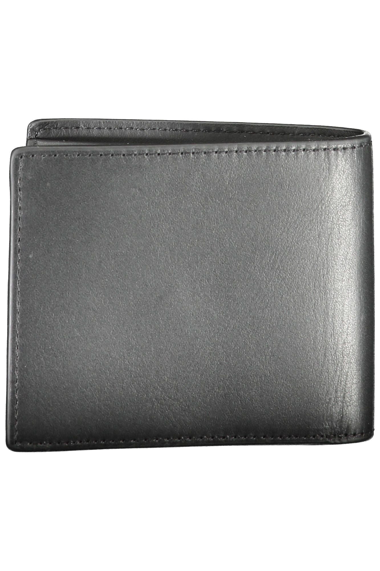 Cartera de cuero negra para hombre