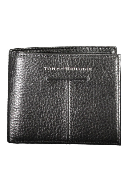 Cartera de cuero negra para hombre