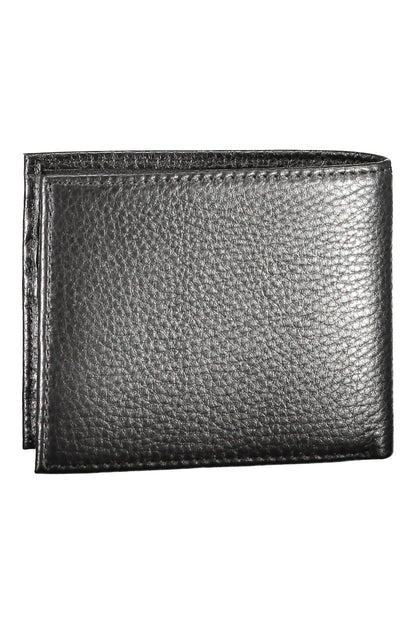 Cartera de cuero negra para hombre