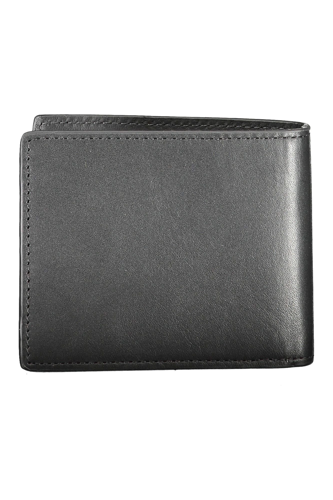 Cartera de cuero negra para hombre