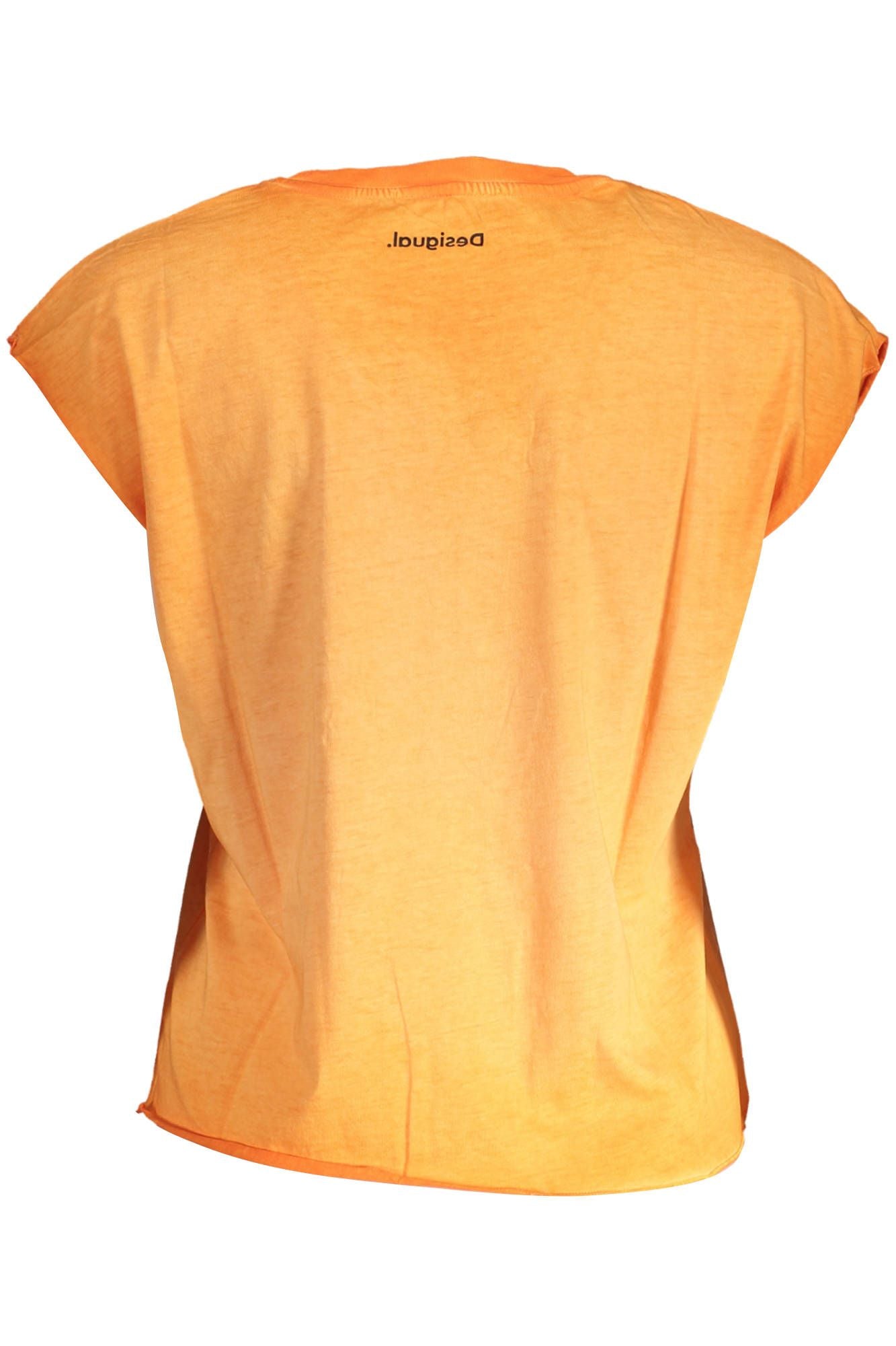 Top de algodón naranja para mujer