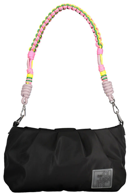 Bolso de mano de mujer de poliéster negro