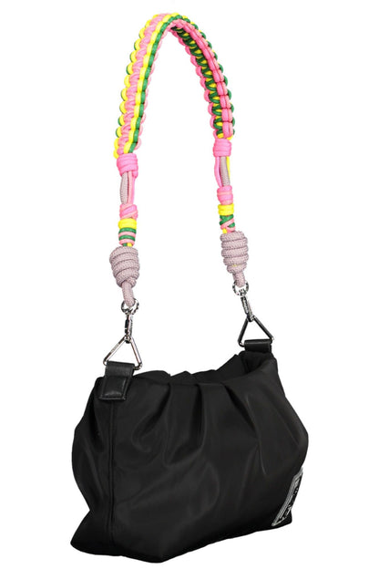 Bolso de mano de mujer de poliéster negro