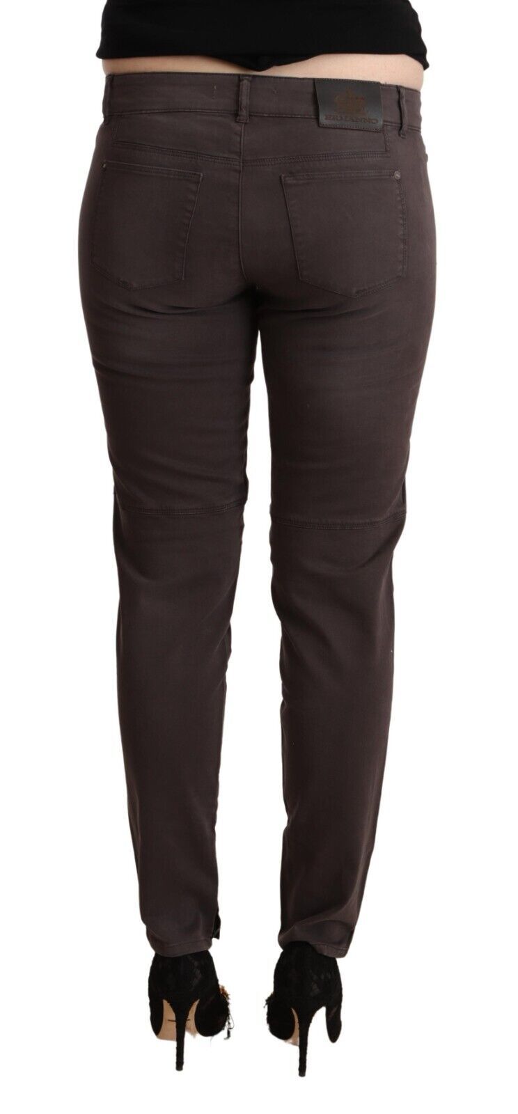 Chic Brown Low Waist Skinny Pants