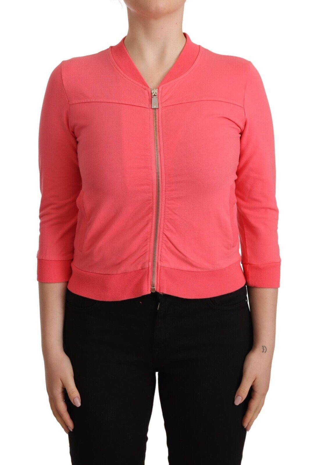 Elegant Pink Full Zip Sweater