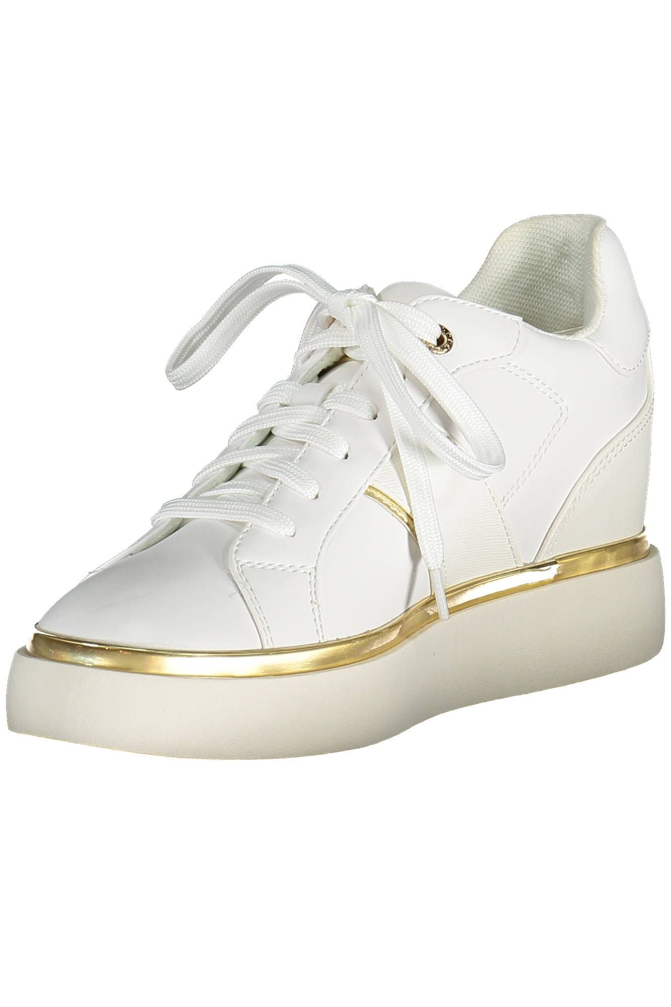 White Polyester Women Sneaker