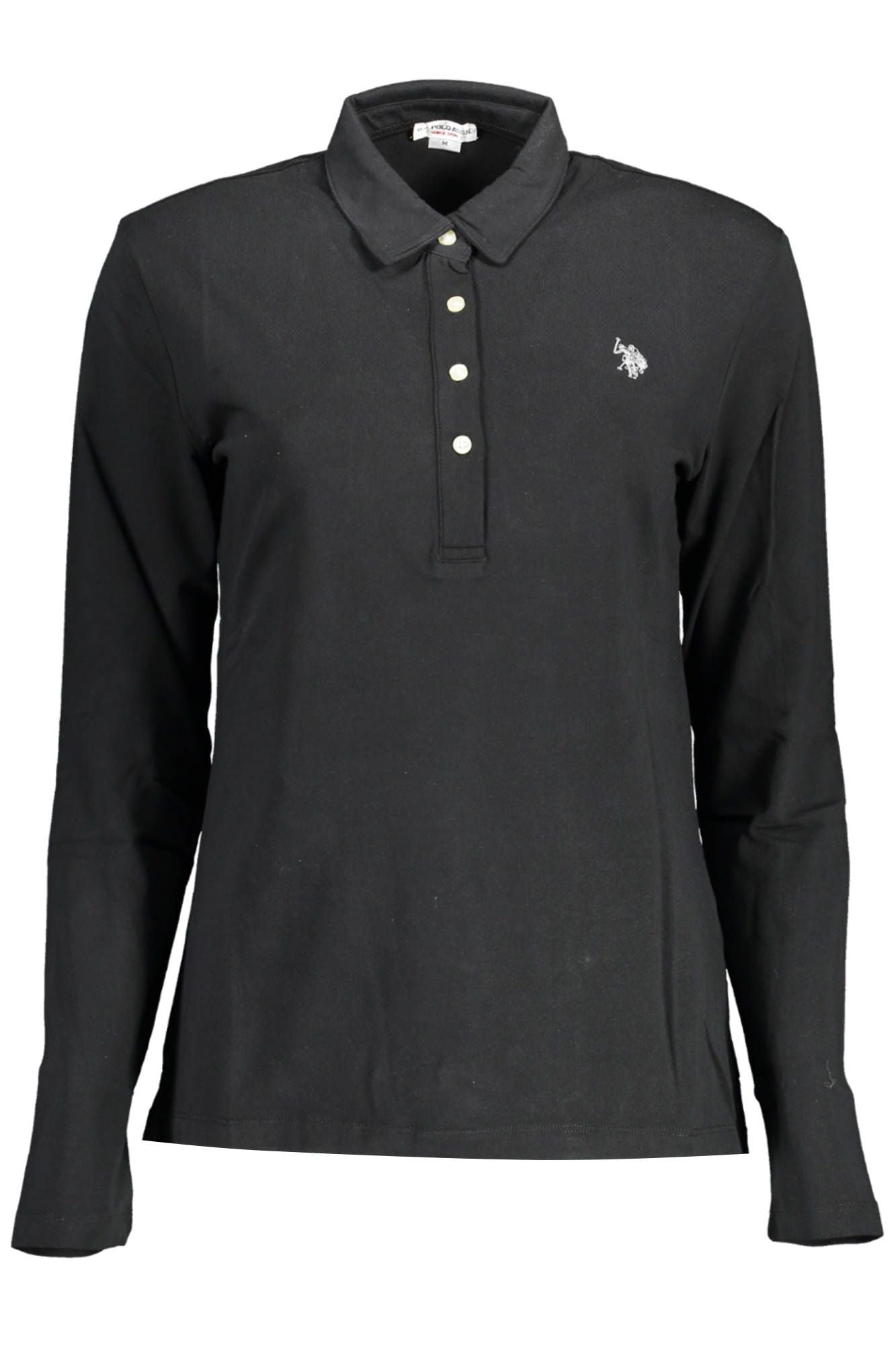 Polo negro de algodón para mujer