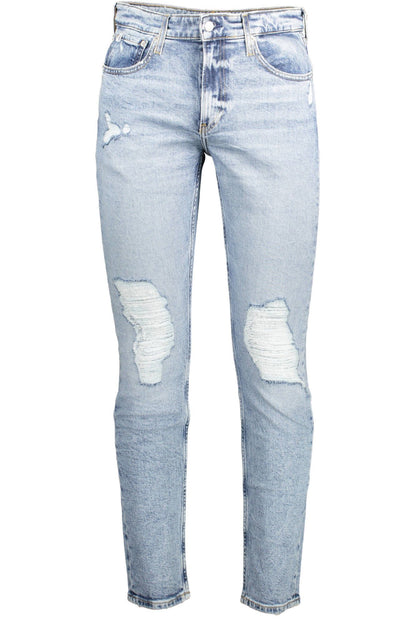 Light Blue Cotton Men Jeans