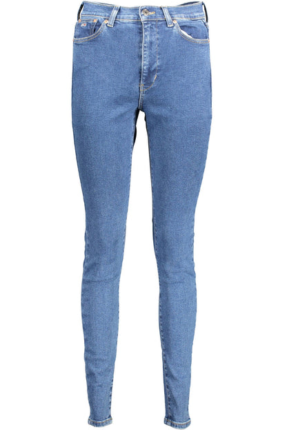 Skinny Jean azul de algodón para mujer