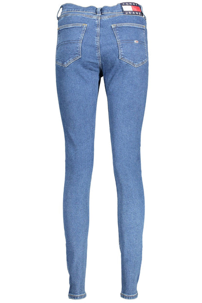 Skinny Jean azul de algodón para mujer