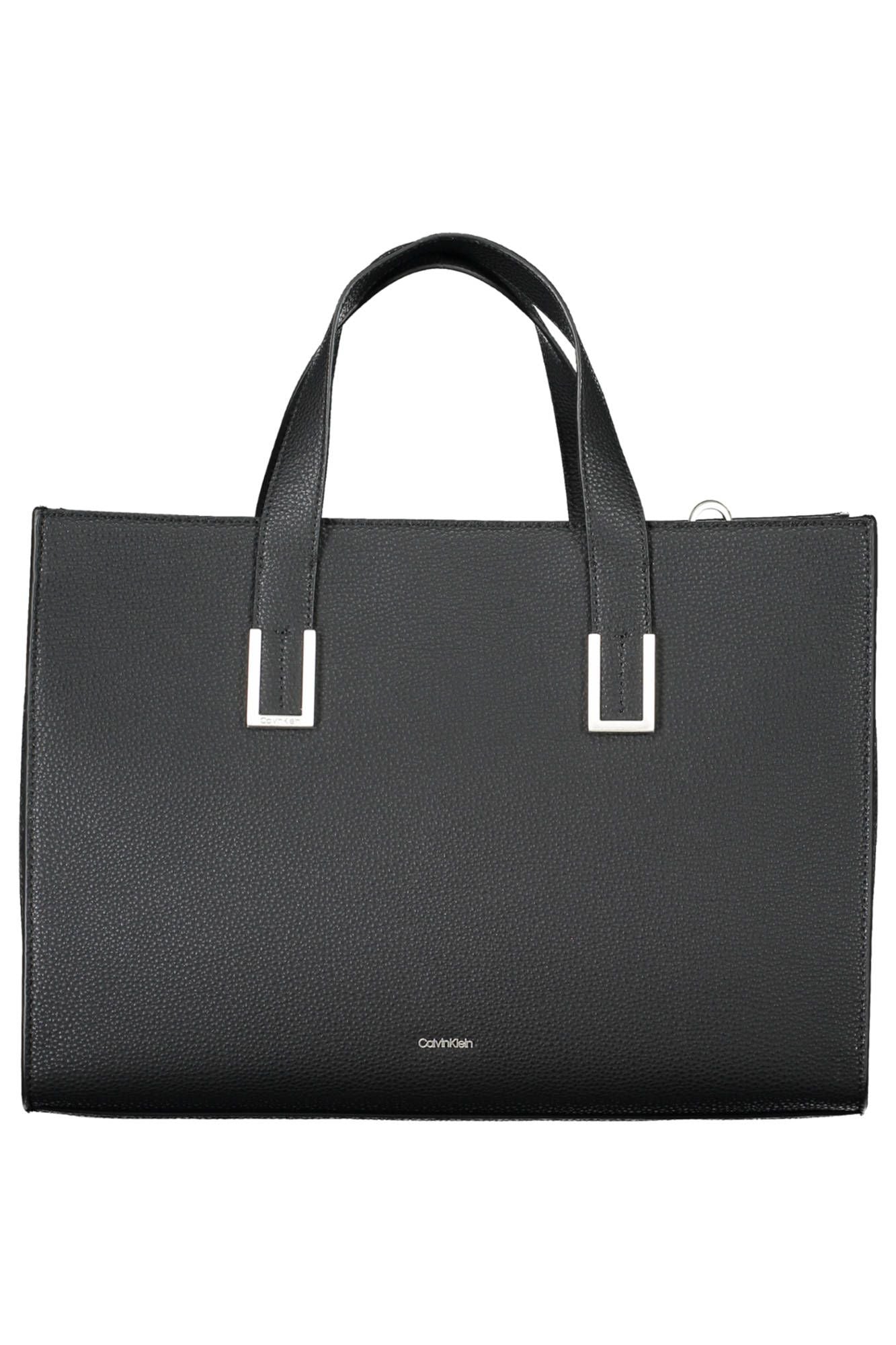 Black Polyester Women Handbag