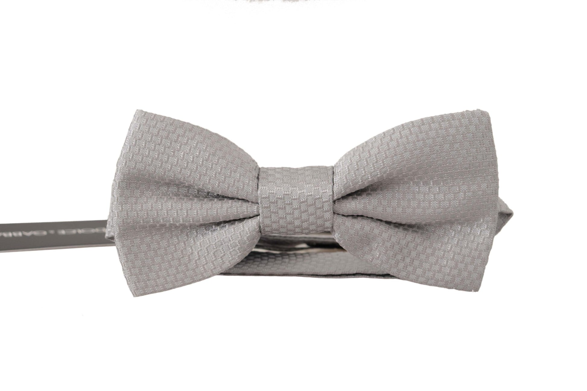 Chic Gray Silk Bow Tie