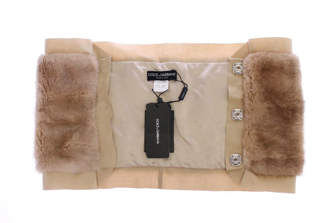 Exclusive Beige MINK Fur Scarf Wrap