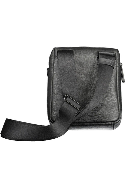 Bolso de hombro de poliéster negro para hombre