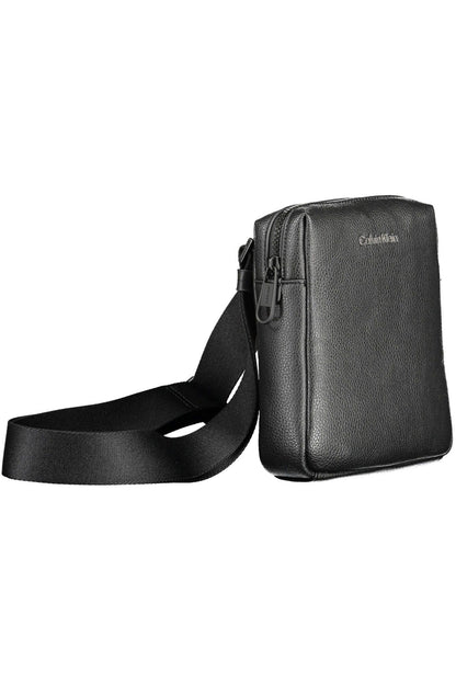 Bolso de hombro de poliéster negro para hombre