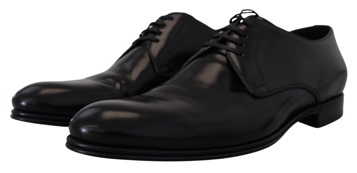 Elegantes zapatos Derby de piel negra