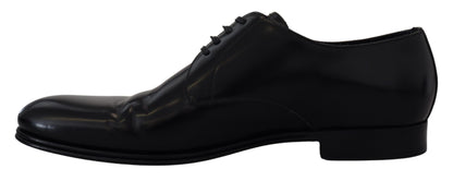 Elegantes zapatos Derby de piel negra