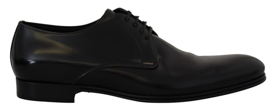 Elegantes zapatos Derby de piel negra