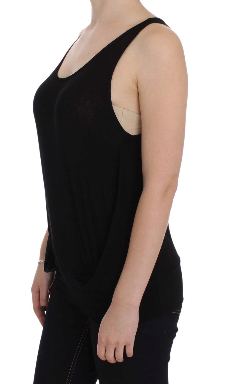 Sleek Black Cami Blouse Tank Top