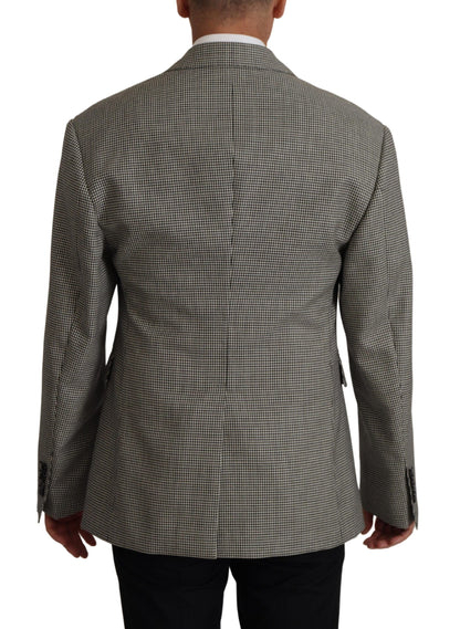 Elegante blazer de lana a cuadros en color gris