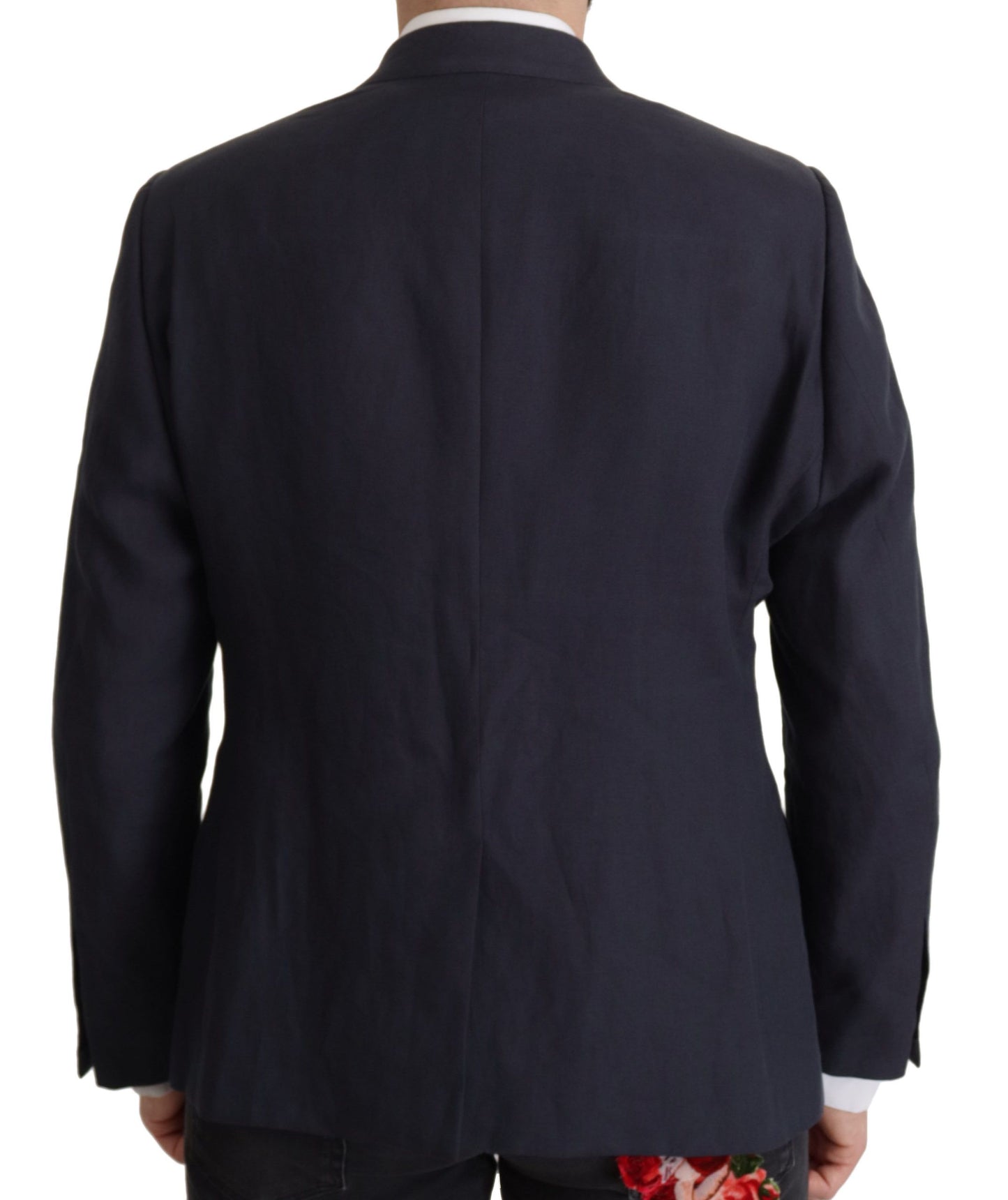 Elegante blazer de lino de botonadura sencilla