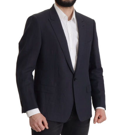 Elegante blazer de lino de botonadura sencilla