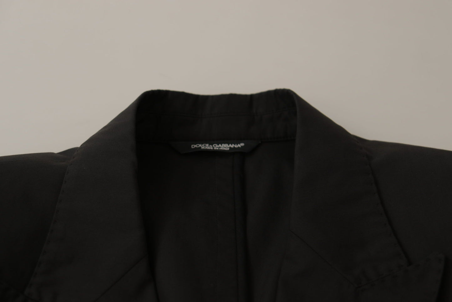 Elegante blazer de algodón negro Taormina