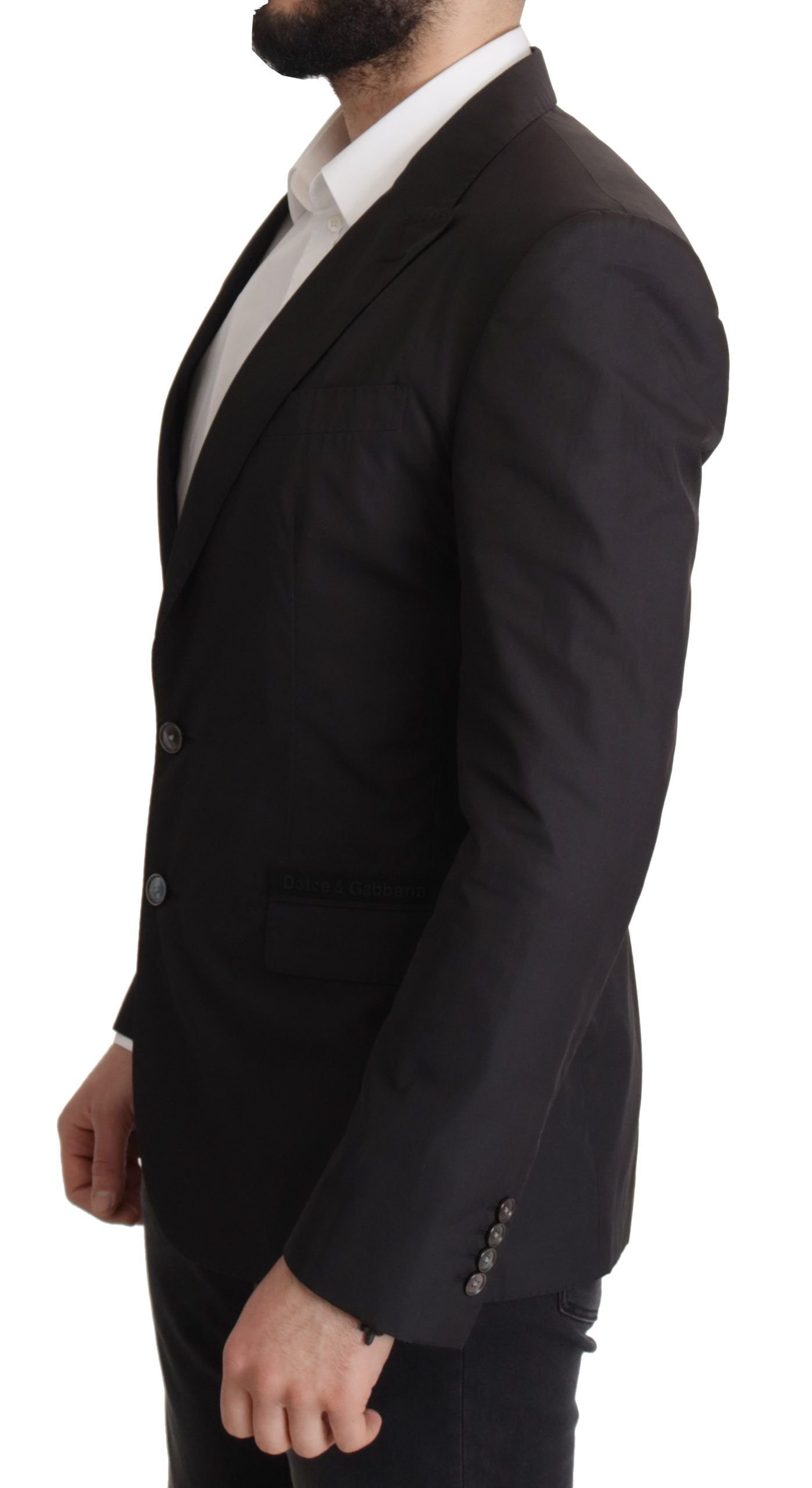 Elegante blazer de algodón negro Taormina