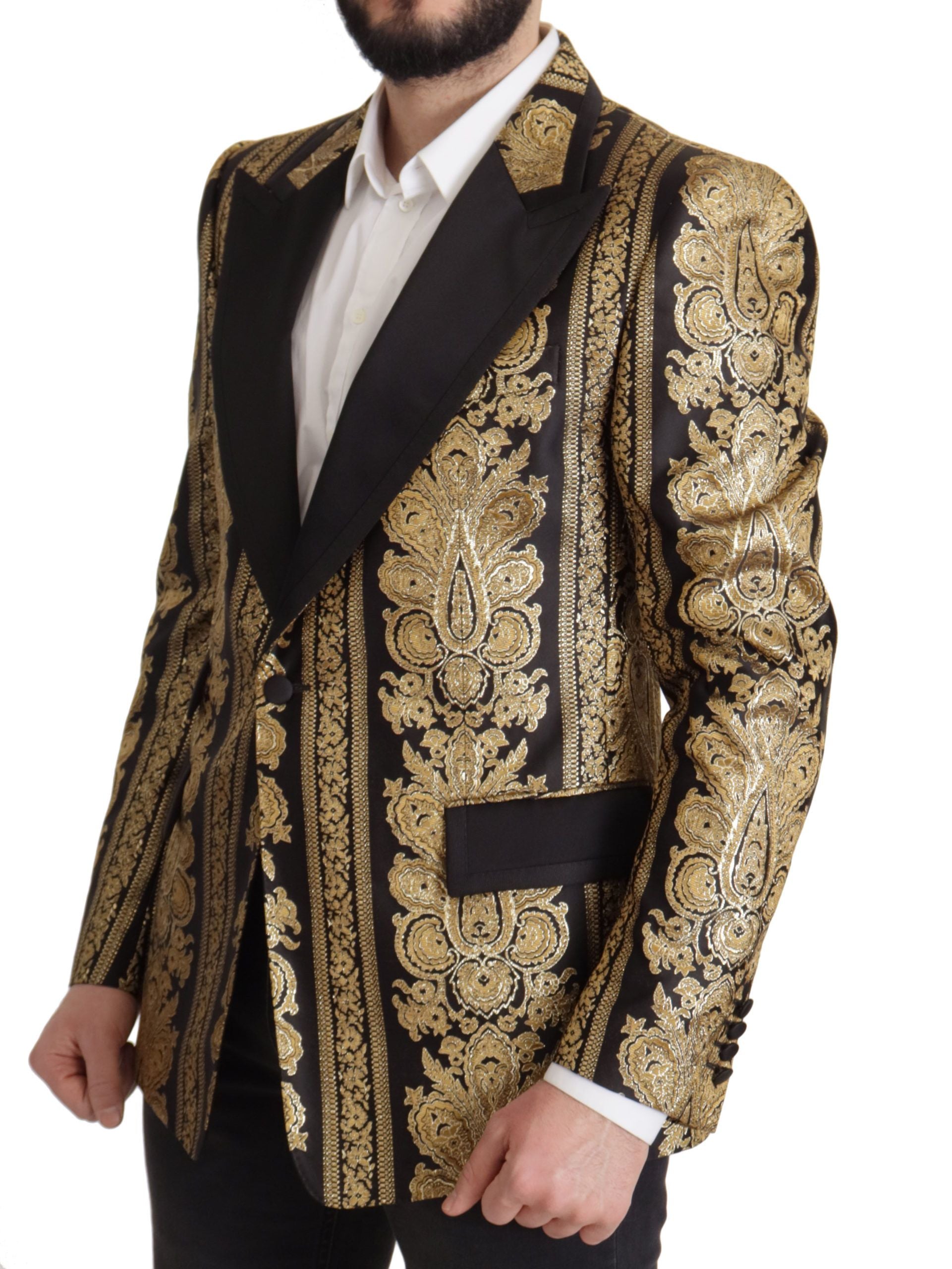 Elegante blazer de jacquard de botonadura sencilla