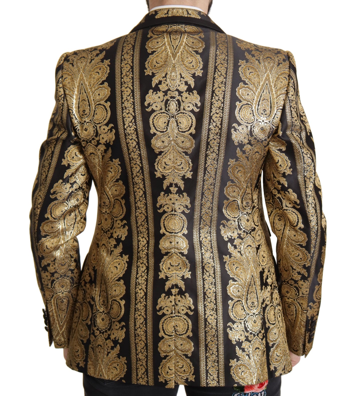 Elegante blazer de jacquard de botonadura sencilla