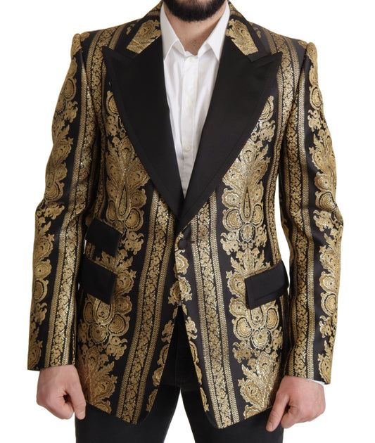 Elegante blazer de jacquard de botonadura sencilla