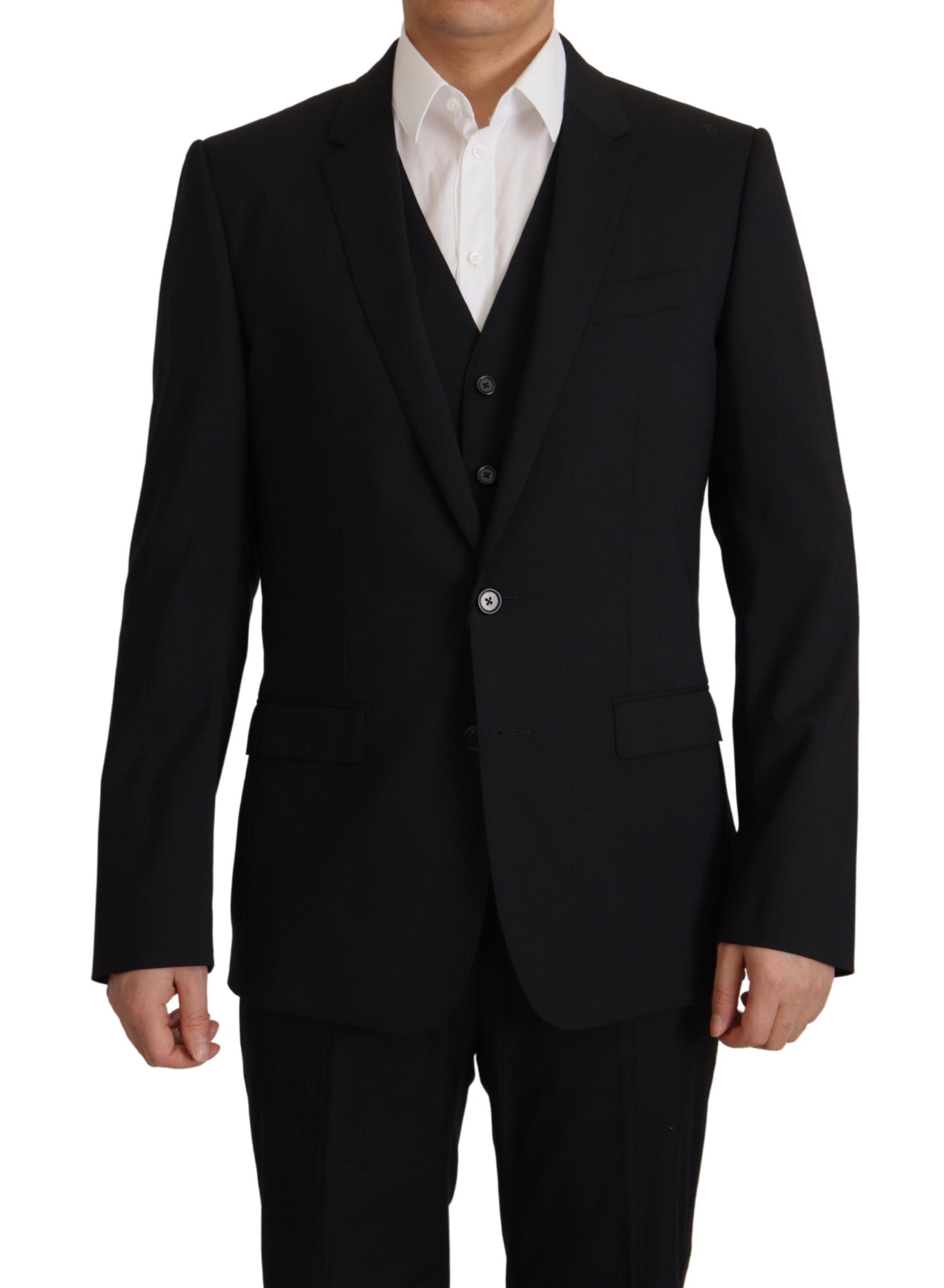 Elegante conjunto de blazer y chaleco tipo martini negro