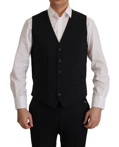 Elegante conjunto de blazer y chaleco tipo martini negro