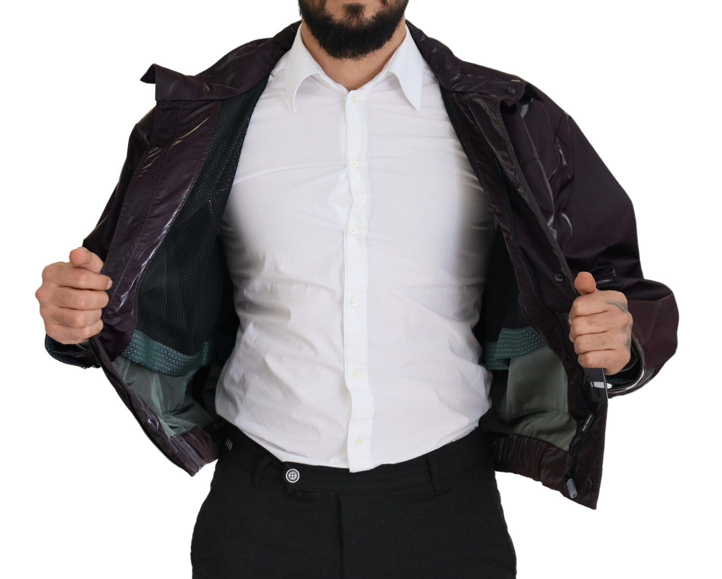 Elegante chaqueta de motorista morada