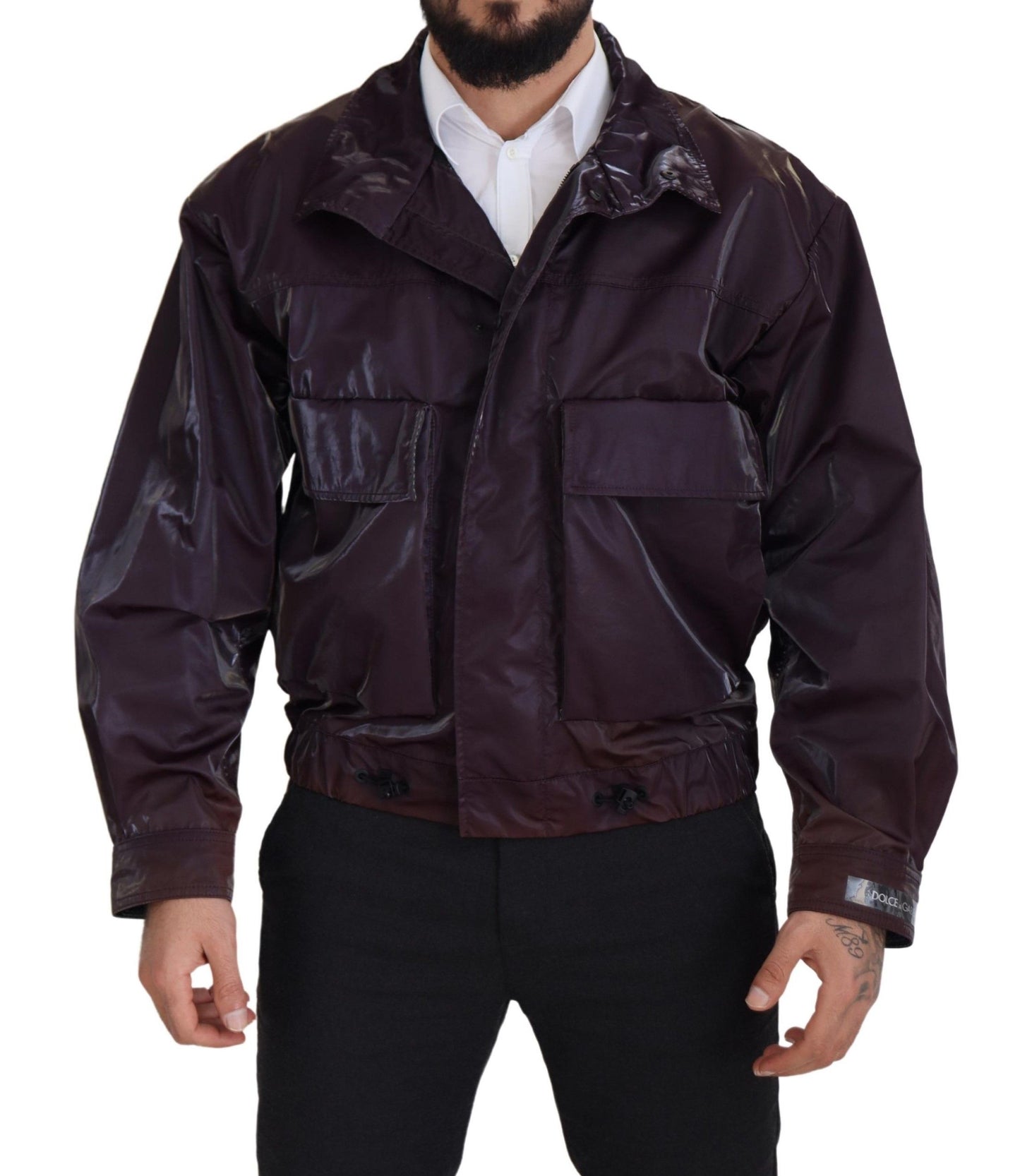 Elegante chaqueta de motorista morada