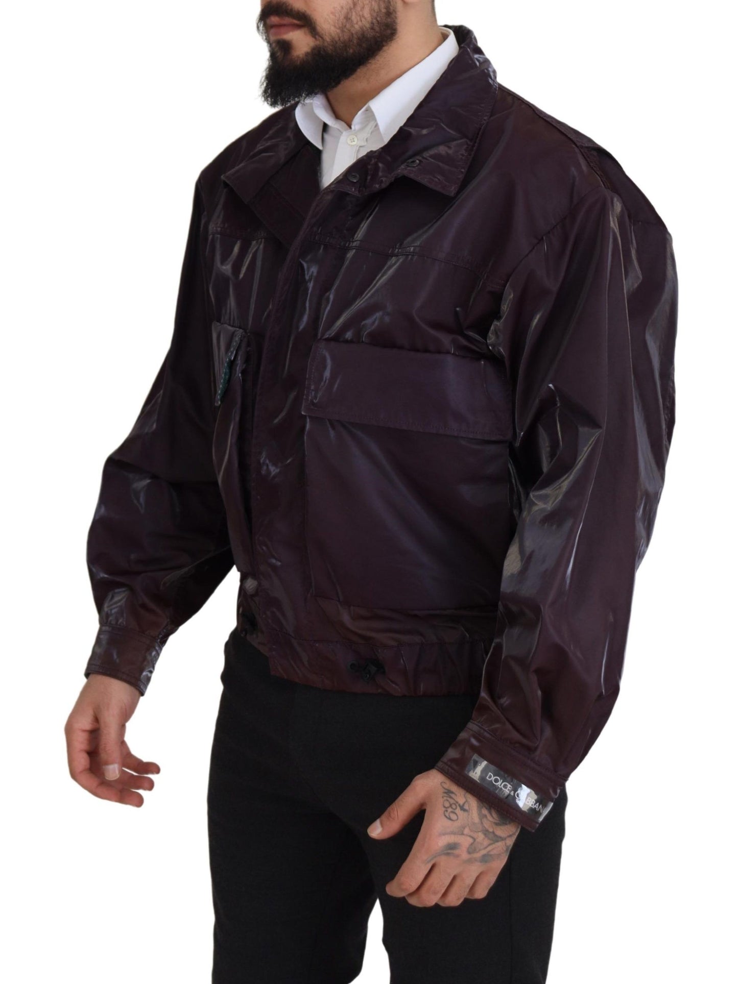 Elegante chaqueta de motorista morada